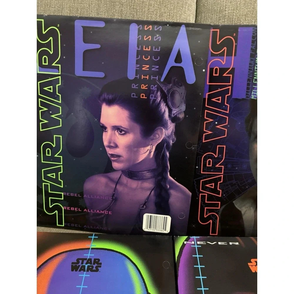 Vtg 1996 NOS Mead Star Wars 12x9 Portfolio School 4 Folder Lot read UNPUNCHED